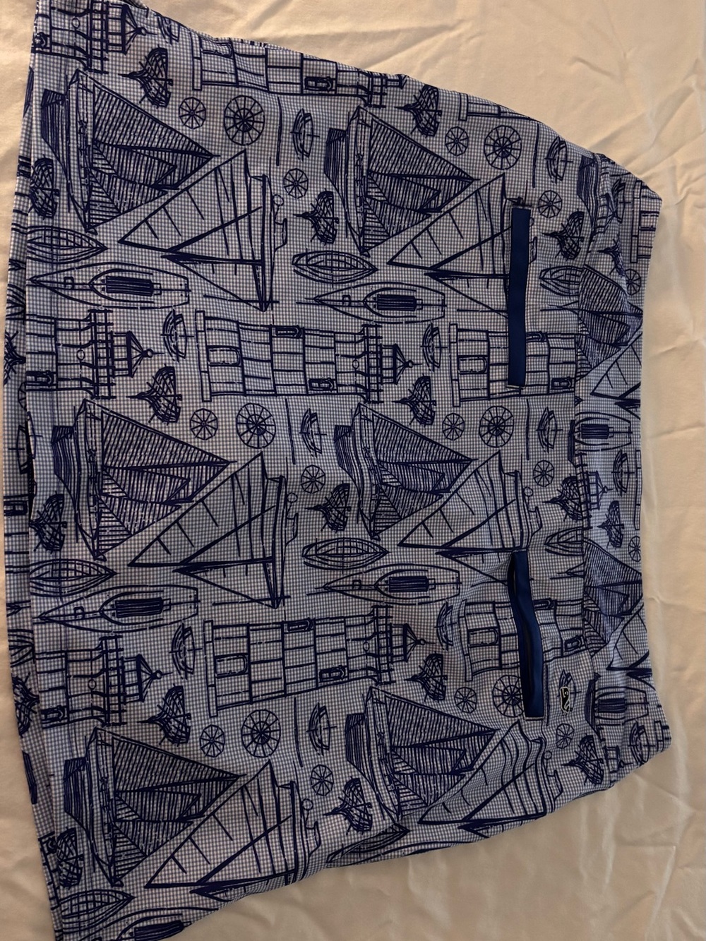 Vineyard Vines Blue and White Gingham Nautical Print Skirt - Picture 2 of 5